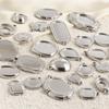 6 Stück Nicht verblassend Oval Quadrat Herz Anhänger Leere Tablett Basis Fassungen DIY Schmuckherstellung Zubehör Edelstahl Anhänger Charm Großhandel