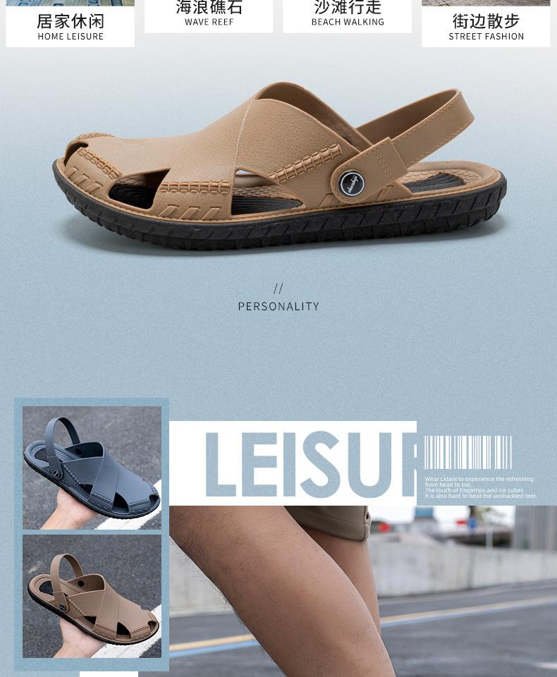 Fashion Men's 2024 New Summer Fashion Sandals Trend Roman Beach Shoes Slippers Men's Lazy Mens Sandals Summer Leather Sandals