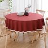 Round Waterproof & Oil-Proof Tablecloth - Solid Color, Premium Quality, Wash-Free Dining Table Cover