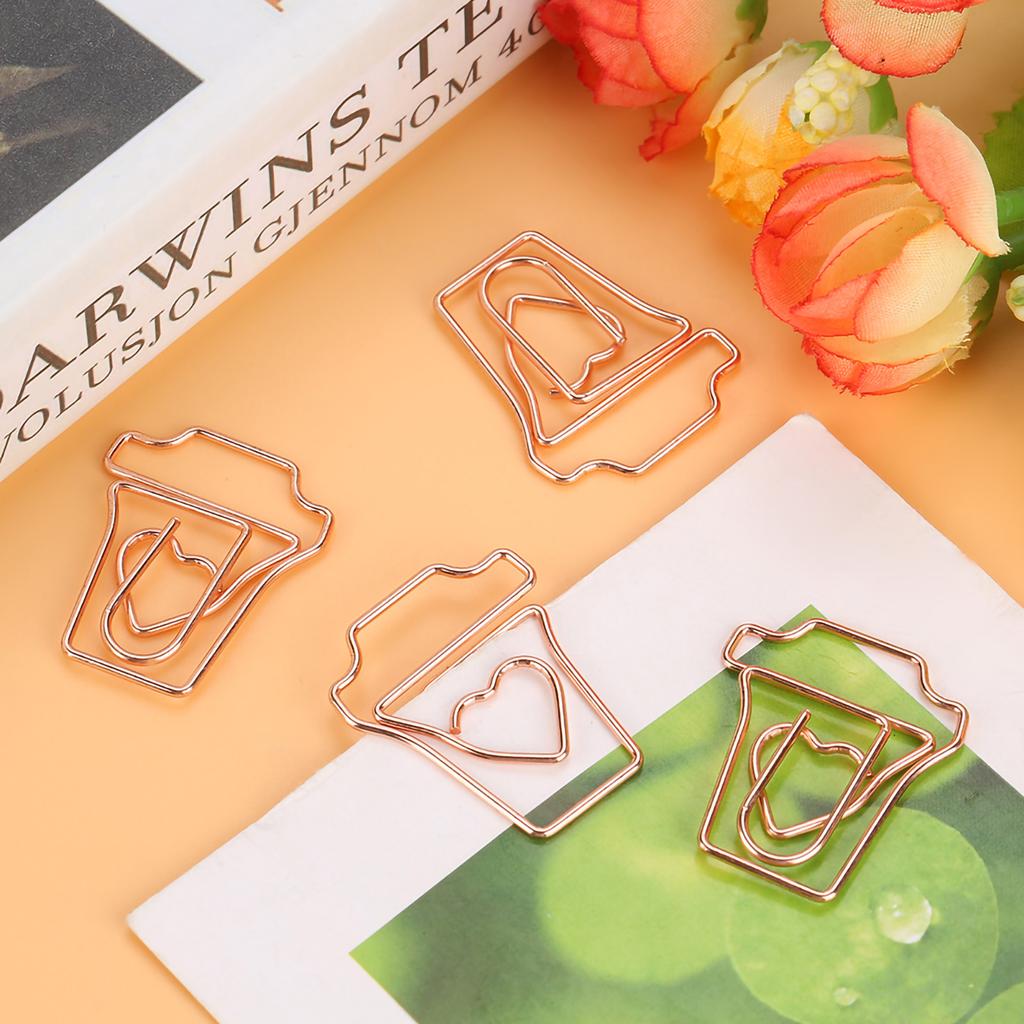 Gold Metal Electric Plate Paper Clips, 12pcs   Paper Clips Funny Bookmark Marker, Unique Design, Delicate Processes for Study and Work