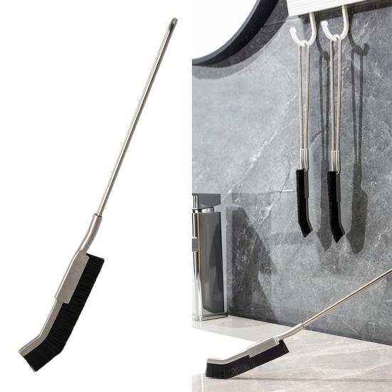 Crevice Brush Long Handle Easy Cleaning Narrow Gaps Stainless Steel Nylon Bristles Multi-angle Cleaning Brush