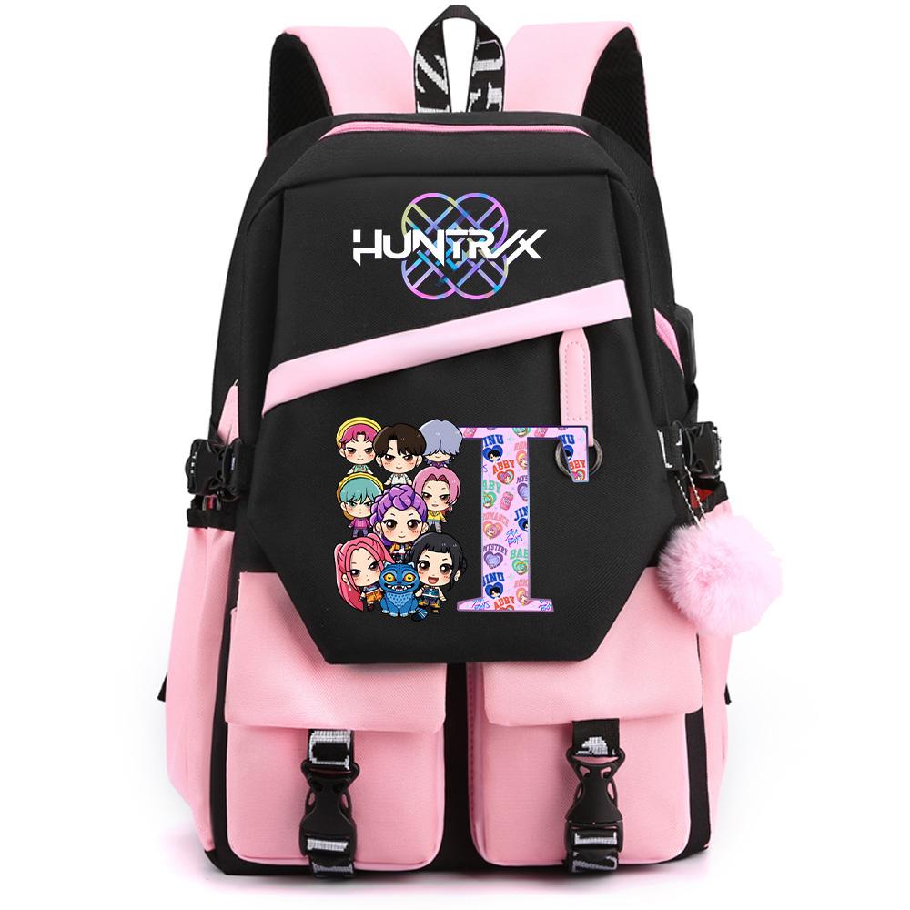 26 English Letter K-pop Demon Hunters Printed Large Capacity Backpack for Teenger Student Girl Boy Schoolbag Bookbag Women Waterproof Travel Bag