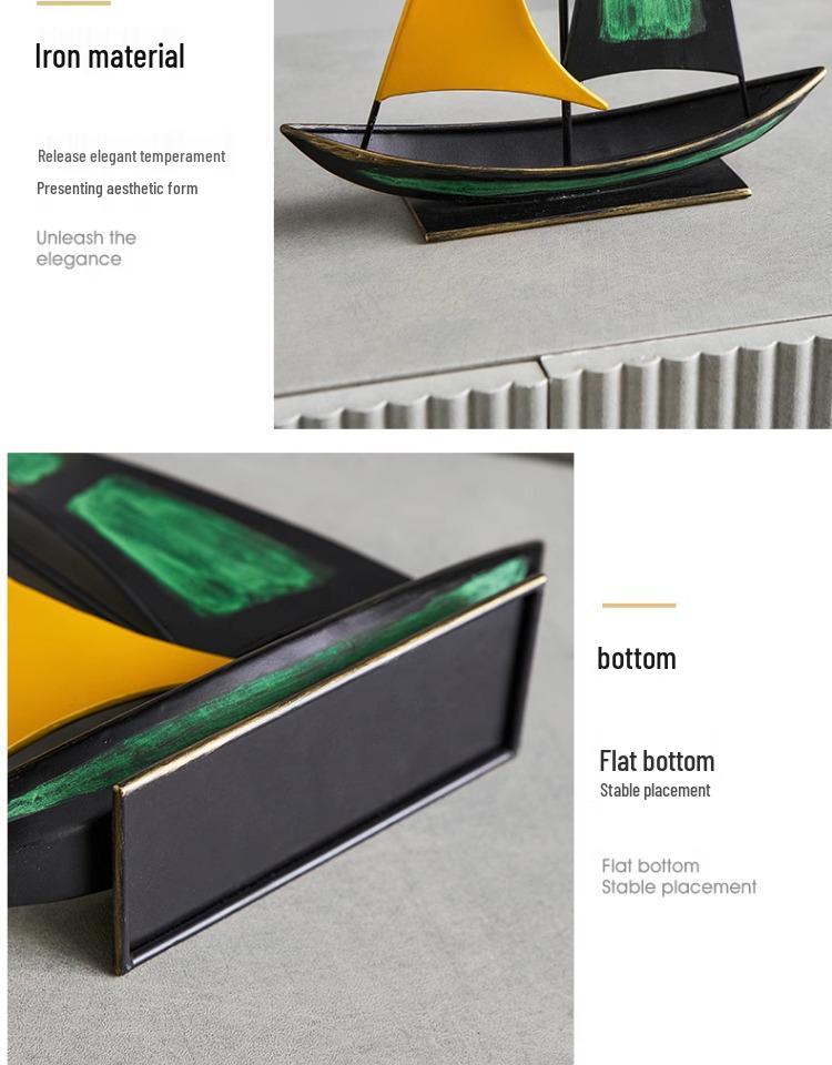 Retro Sailboat Model Ornament: Luxurious Decor for Living Room, Office, or Cabinet