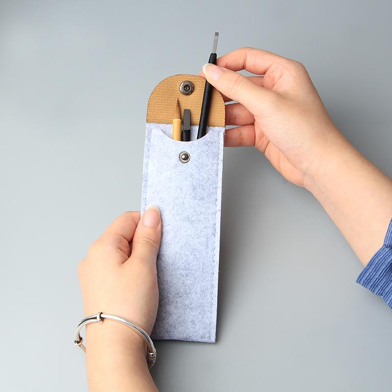 Seal & Stone Carving Knife Leather Sheath Roll-Up Storage Bag with Vintage Pen Pouch - Tungsten White Steel Knife Sheath Included.