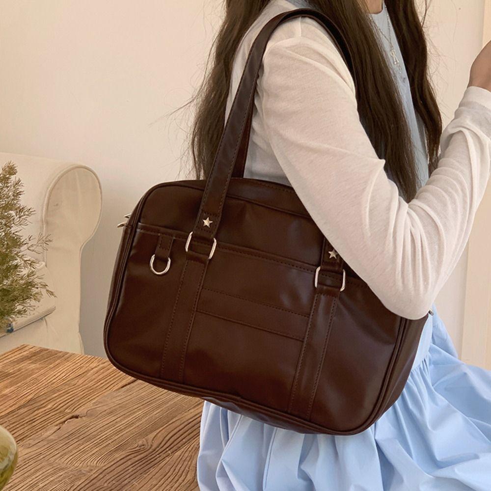 PU Leather JK Uniform Bag Korean Style School Handbag Cute Preppy Style Shoulder Bag  Girls/Female
