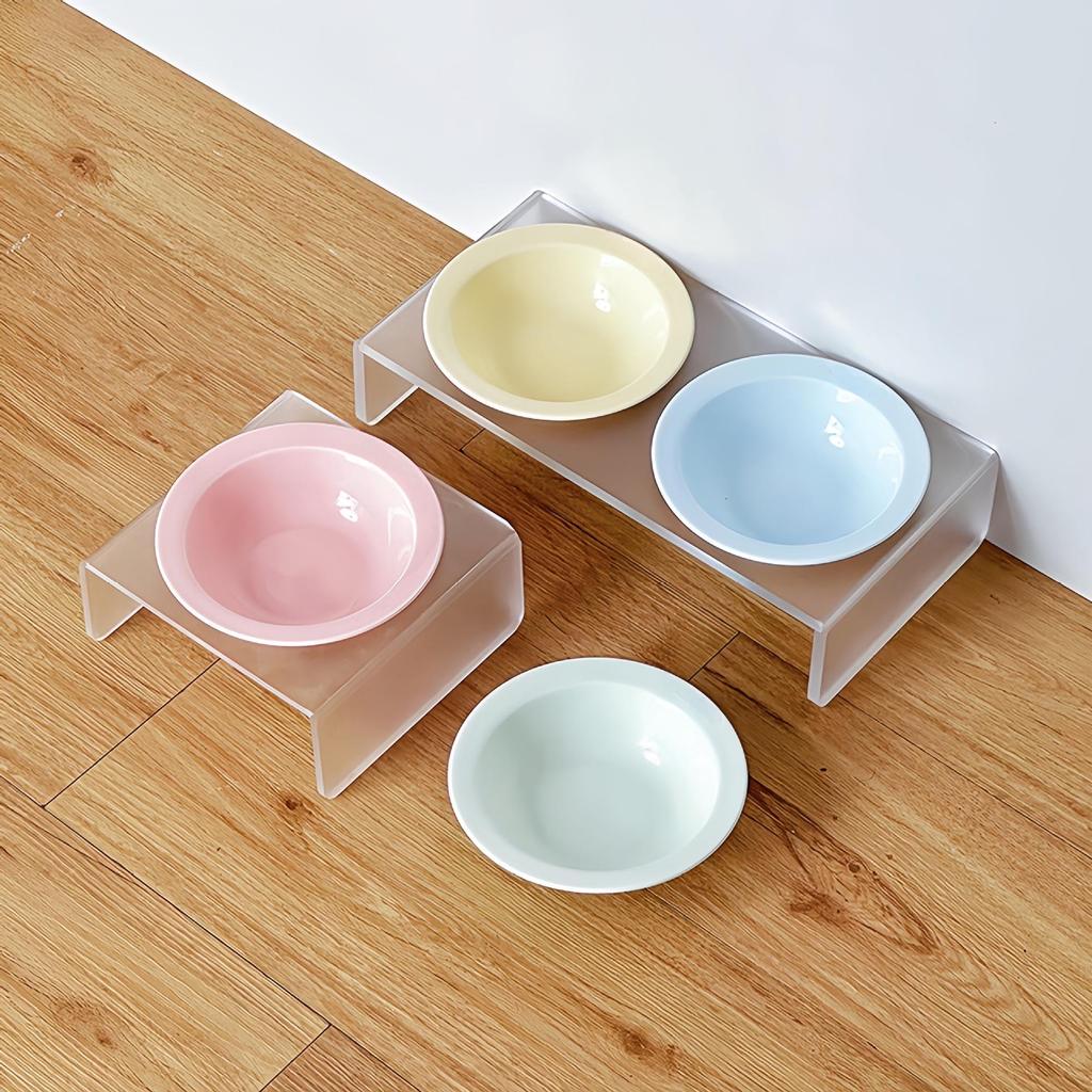 Ciotola per Animali in Ceramica Colorata Adorabile Facile da Pulire su Supporto Solido in Acrilico Anti Ribaltamento