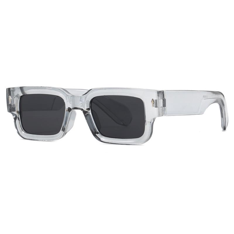 2025 European Men's Stylish Square Sunglasses with Thick Frames and Rivet Detail