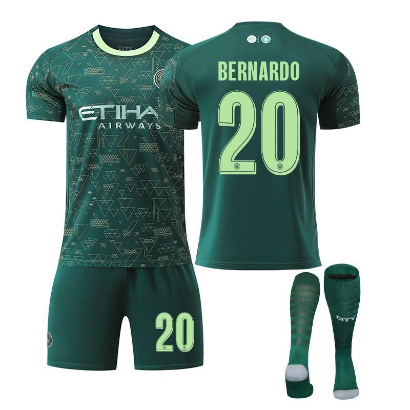 25-26 Manchester City's Three Passengers No. 9 Harland Football Uniforms Set Men's 10 Sherki 47 Forden 16 Rodrigo