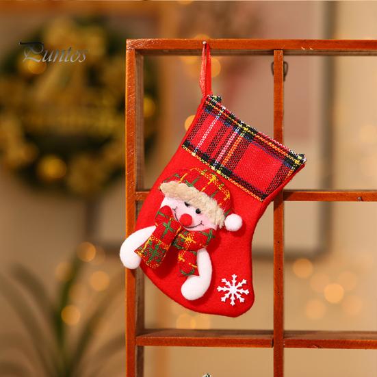 Christmas Stocking Cartoon Shape High Capacity Three Dimensional Wear Resistant Decorative Super Soft Merry Xmas Socks Gift Candy Bags