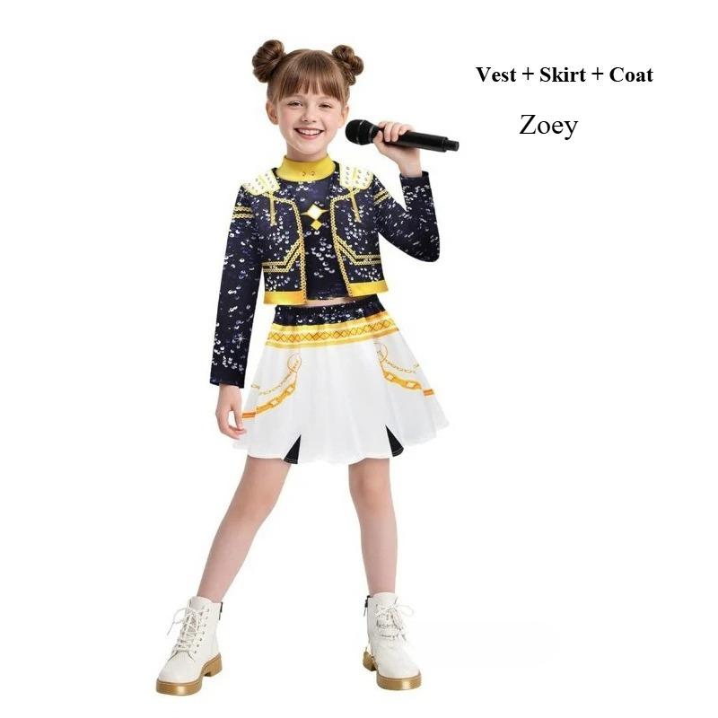 

Девочки Дети Зои Руми Мира Косплей Идол Черный Сценический Костюм K-Pop Костюм Охотников на Демонов Детский Костюм для Хэллоуина Карнавальный Костюм 110