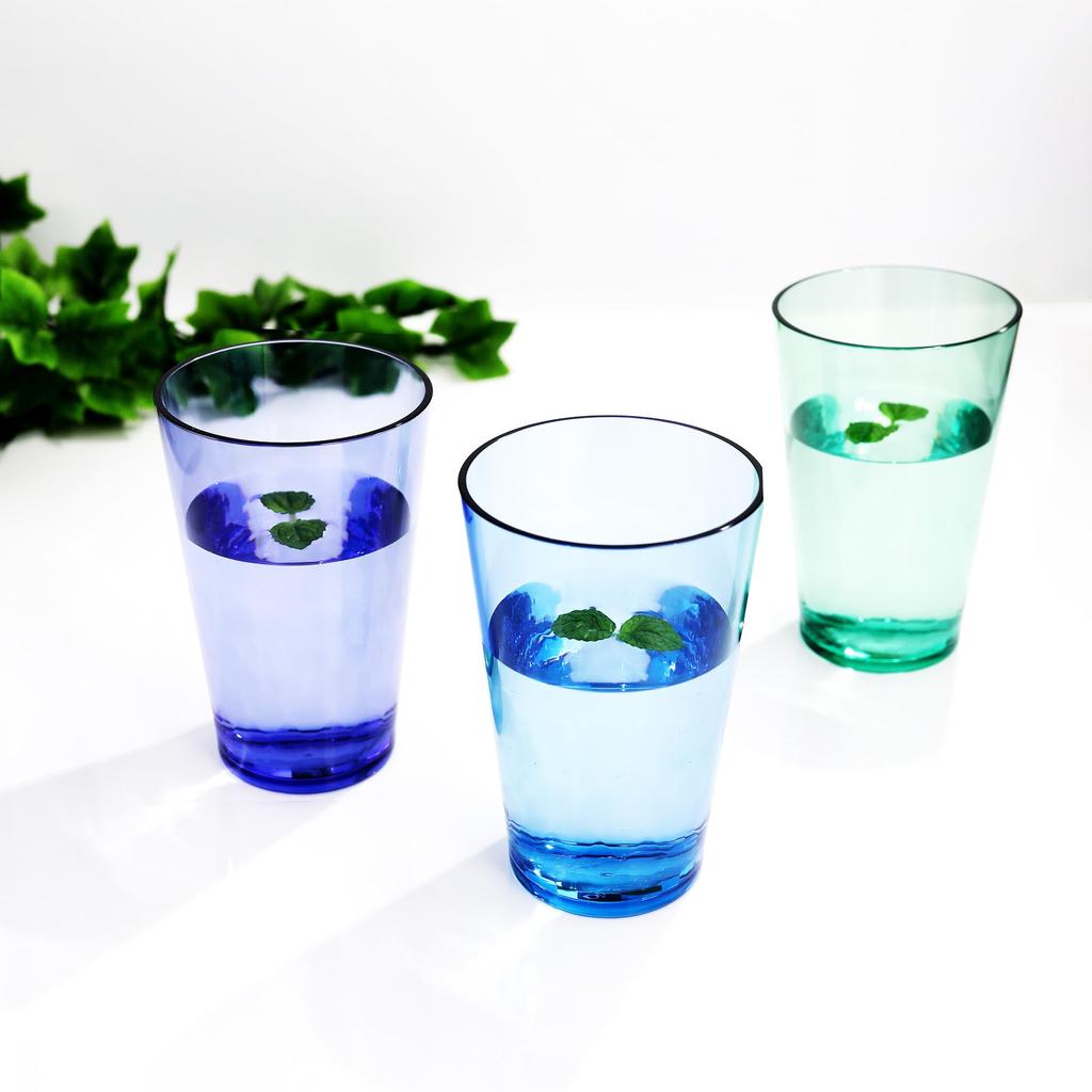 SCANDINOVIA [Made In Japan] 560ml Unbreakable Glasses with Diamond Design - Set of 6 - Unbreakable Plastic Cups - High-Grade Plastic Cups, BPA-Free,