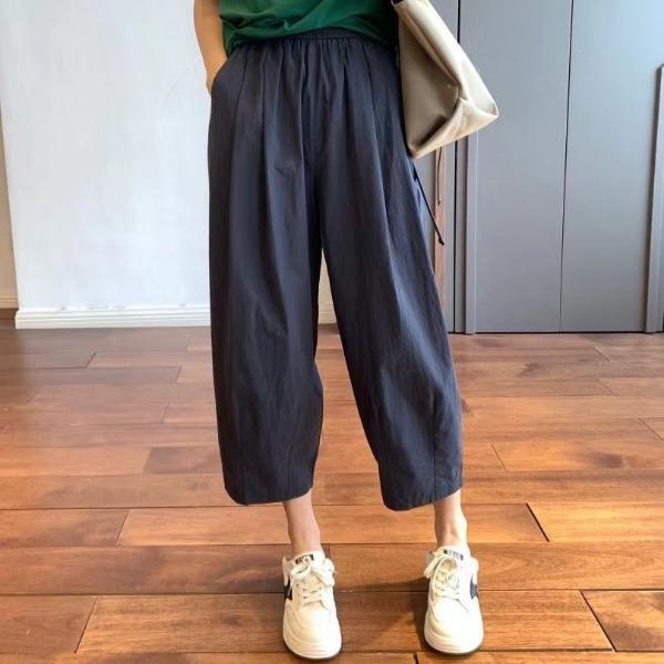 Cotton Casual Wide Leg Pants Women's Thin Summer Korean Version Large Loose High Waisted Straight Leg Pants