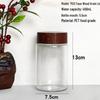 PET Plastic Storage Jar with Imitation Wood Grain Lid, High Transparency, Food Grade for Medicine, Herbs, Tea, Flowers, Grains, and Nuts.