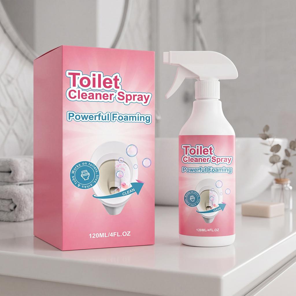 Toilet Cleaner Spray Powerful Foaming Bathroom Cleaning Solution 120ML Effective Toilet Bowl Cleaner with Easy Spray Trigger