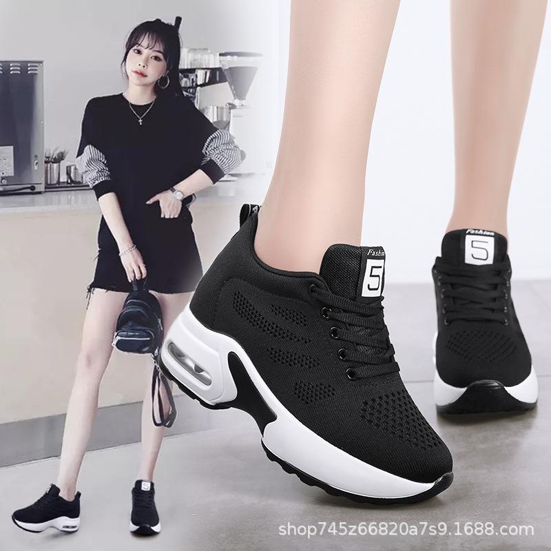 Women Height Increase Air Cushioned Sport Shoes Outdoor Running Trainning Breathable Antiskid Sneakers Travel Shoe Dropshipping