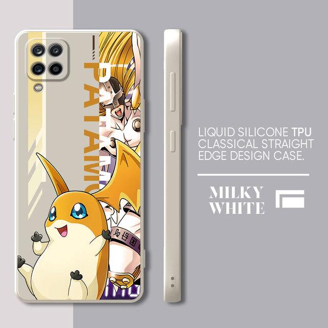 Digital Monster Digimon Cute Phone Case For Samsung Galaxy A02 A31 A51 A70 A03s A11 A50 A21s A01 A71 Square Liquid Cover
