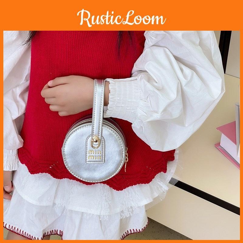 Children Solid Color Cartoon Crossbody Bag Cute Design Polyester Lining Girls