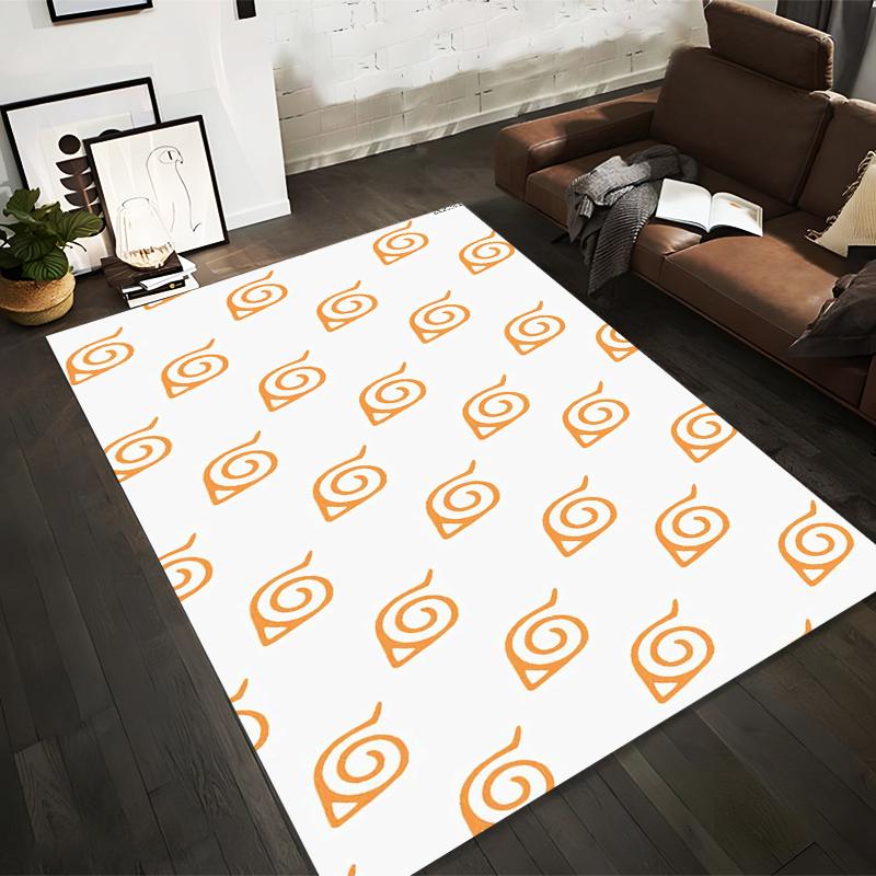 

Modern White Carpet with Orange Spiral Leaf Pattern for Living Room Suitable for use as an anti-slip for living room bedroom sofas 40x60cm( 15x23in )