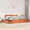 Maison Exclusive - Lit avec tiroirs/matelas cire marron 200x200 cm bois massif pin