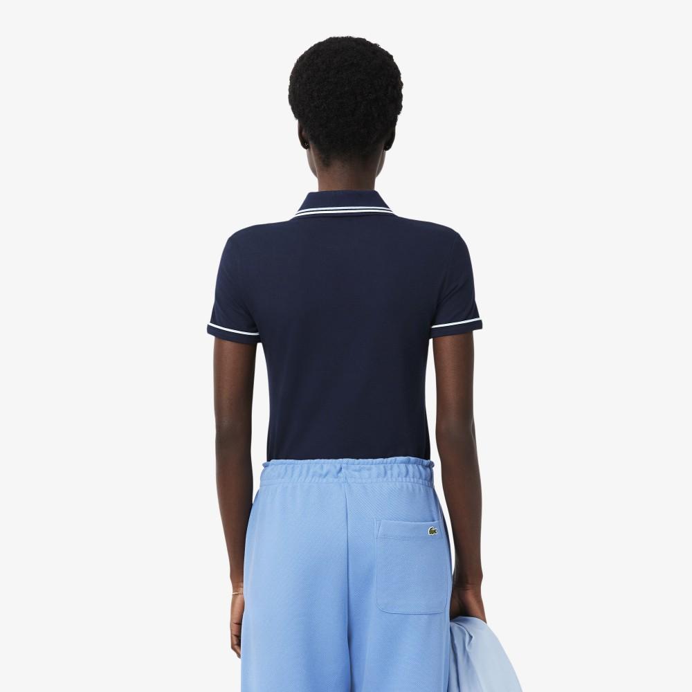 Lacoste Women's Slim Fit Piping Detail Polo Shirt DF5284-56G3UI