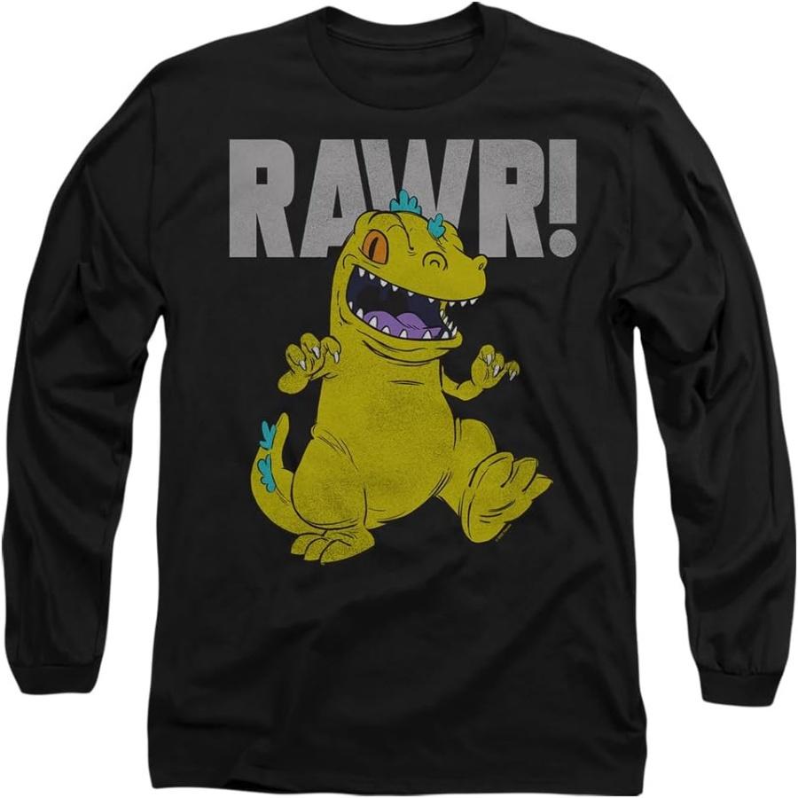 Rugrats Reptar Men s Long Sleeve T-Shirt, black, Large S