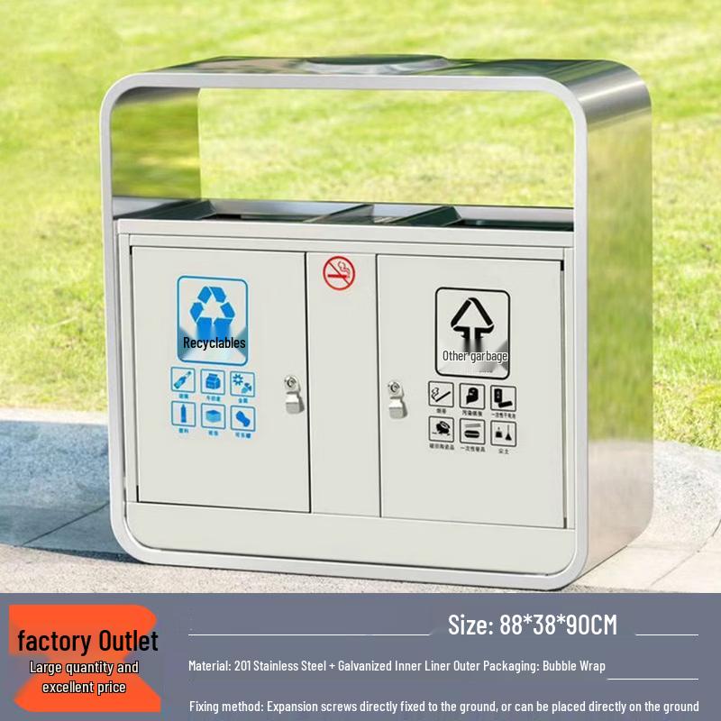 Outdoor Stainless Steel Trash Can