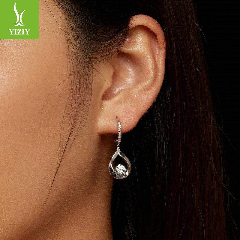 Simple Classic Water Drop Moissanite Earrings Necklace Set, Light Luxury And Elegant Style S925 Sterling Silver Earrings.