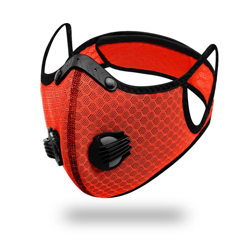 Cycling Face Mask with Activated Carbon Filter Anti Pollution Dust Proof Bicycle Mask Washable Breathable Outdoor Sport Training