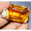 A++ CERTIFIED 925 Sterling Silver 42 Ct NATURAL Yellow Topaz Gemstone Pendant NS-543