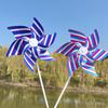 22Cm Six-Leaf Stripes Solid Color Small Plastic Hand-Held Windmills Garden Plant Flower Repellent Windmill Outdoor Decoration