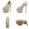 Fashion Sexy Peep Toe Rhinestone Thin High Heels Summer Women Pumps Party Stripper Shoes Elegant Women Wedding Banquet Platform Sandals