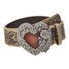 [One Limitation] Belt Buckle Heart Retro Rose Casual Fashion Men's Women's BP921 (Beige)