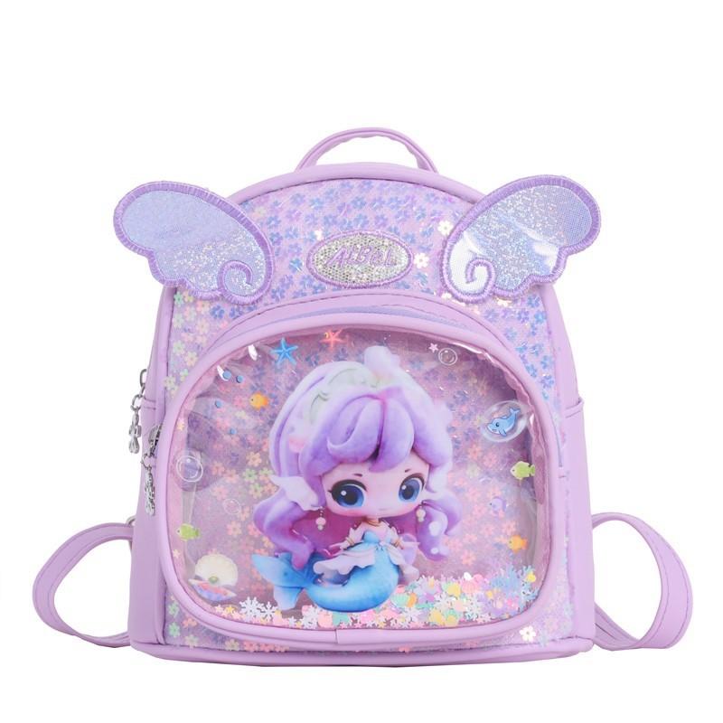 Children Cute Lightweight Backpack With Embroidered Cartoon Design For Daycare RosePink