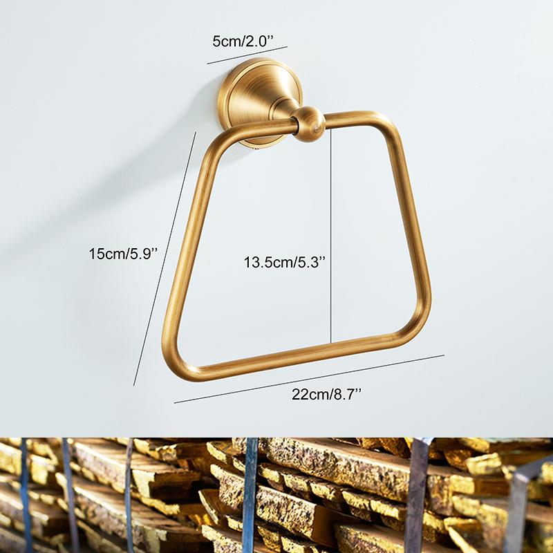 ELLEN Bathroom Towel Ring Antique Bronze Wall Mounted Brass Bath Towel Holder EL4080T