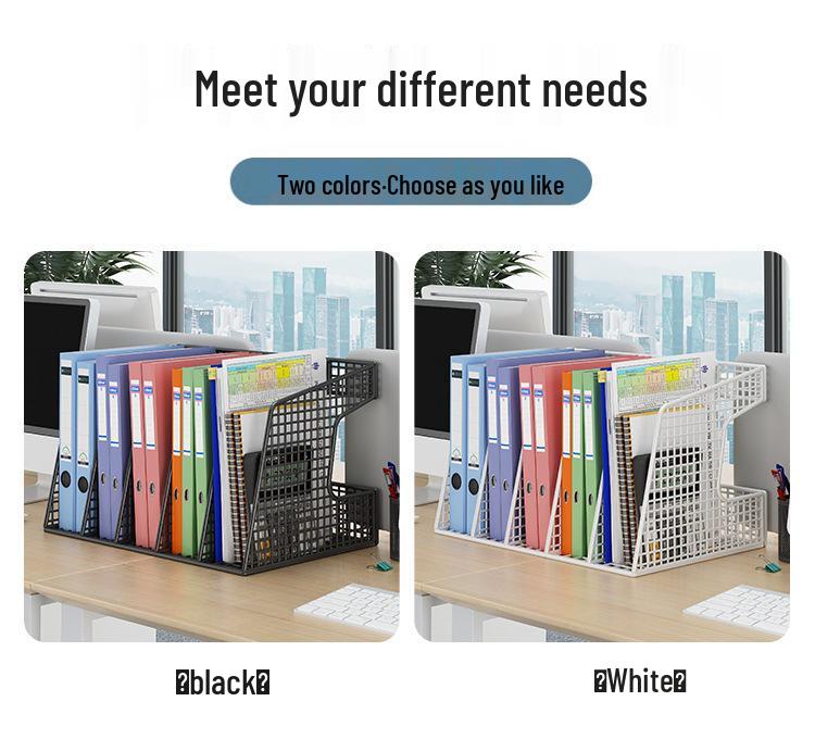 Metal Desktop File Holder Storage Rack: Complete Set for Office Organization