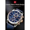 POEDAGAR Business Man Watch Waterproof Luminous Chronograph Date Original Watches for Men Leather Luxury Quartz Wristwatch