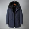 Down Jacket Men's Winter Men's Mid-length Dad Wear Casual Hooded Thickened Warm and Cold-proof Clothing Versatile Jacket Trendy