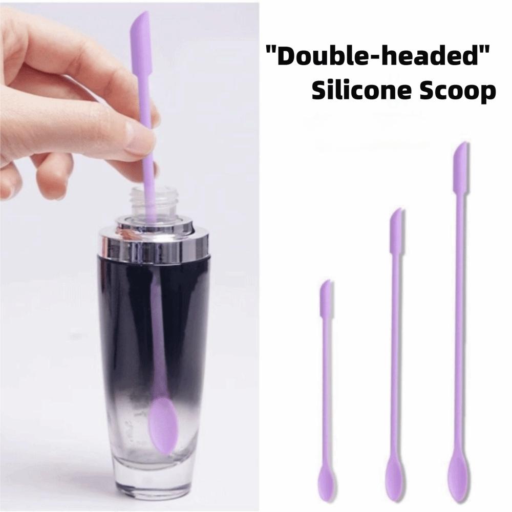 3pcs Double-head Cosmetic Digging Spoon Mini Face Mask Brush Jam Scraping Spoons Makeup Brushes Set