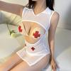 Fancy Ultra Open Bra Lingerie Sets Cosplay Nurse Uniform Sexy Crotchless Nightwear Erotic Costume Dress Sexy Adult