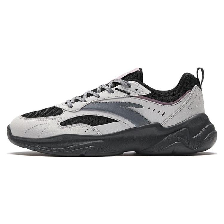 New Anta Chaobai Gz Durable Breathable Low Top Casual Shoes Women's Gray Black 122348812-3