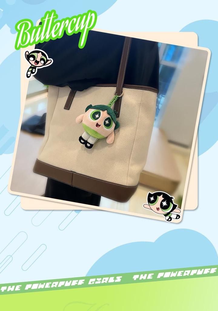Warner Bros. Powerpuff Girls Plush Ornament Keychain - Stress Relief Spherical Squeeze Ball Charm