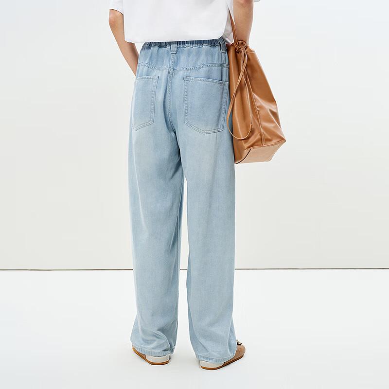 LESS 2025 Summer Loose Straight-Leg Denim Jeans