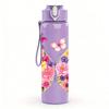1PC Multi Pink Butterfly Bouquet 750ml Color Plastic Sports Water Bottle Leakproof Flip Straw Lid Suitable for Sports Office Home Use