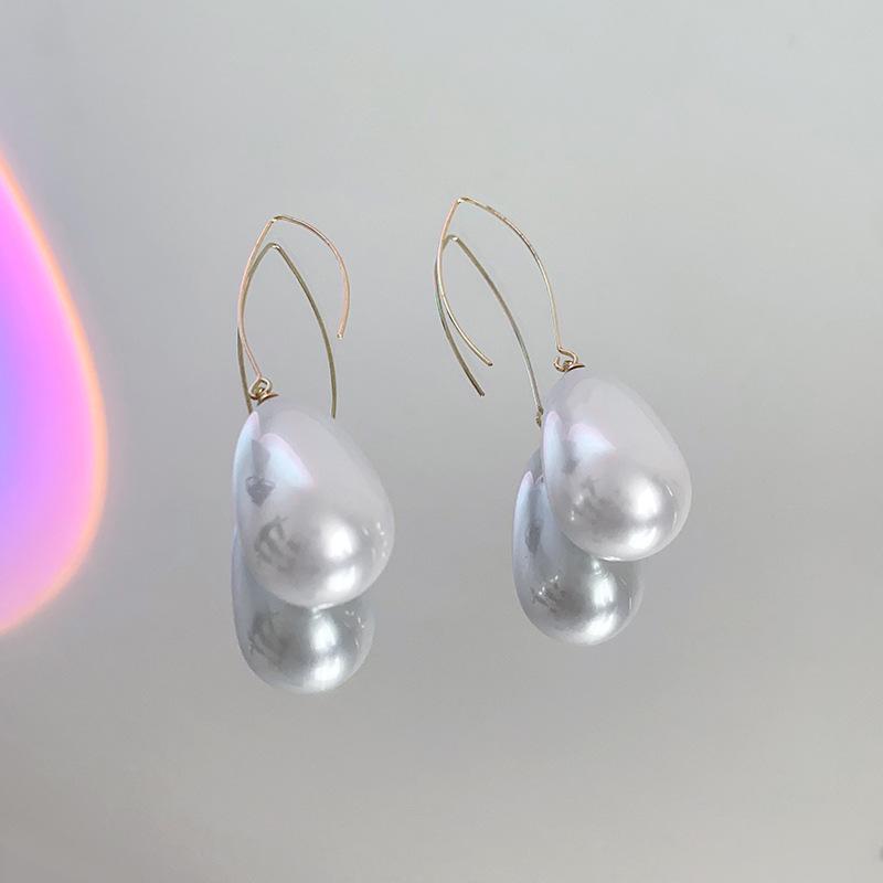 Boucles d'oreilles pendantes Perle Goutte d'eau pour Femmes Mode Française Style Simple Charme Nouvelles Zircon Couleur Unie Cadeau