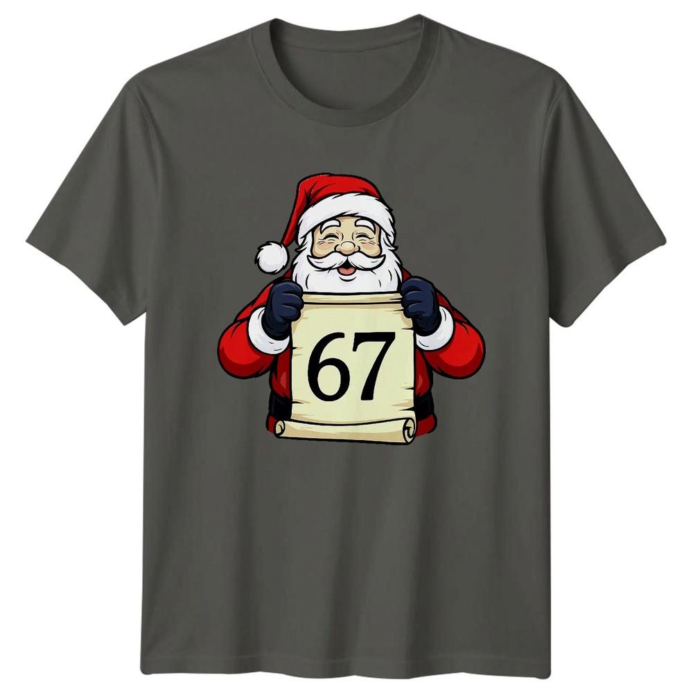 Six Seven 67th Birthday Santa Christmas Holidays Unisexs TShirt Unisexs Graphic Top S