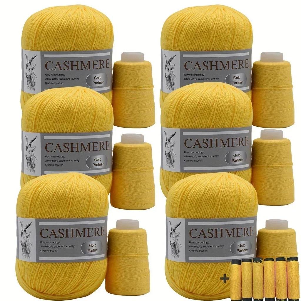 6 Pcs Cashmere Blend Yarn Worsted Weight Bundle for Coats Machine Washable Ultra Soft Knitting Crochet Yarn DIY Crafts