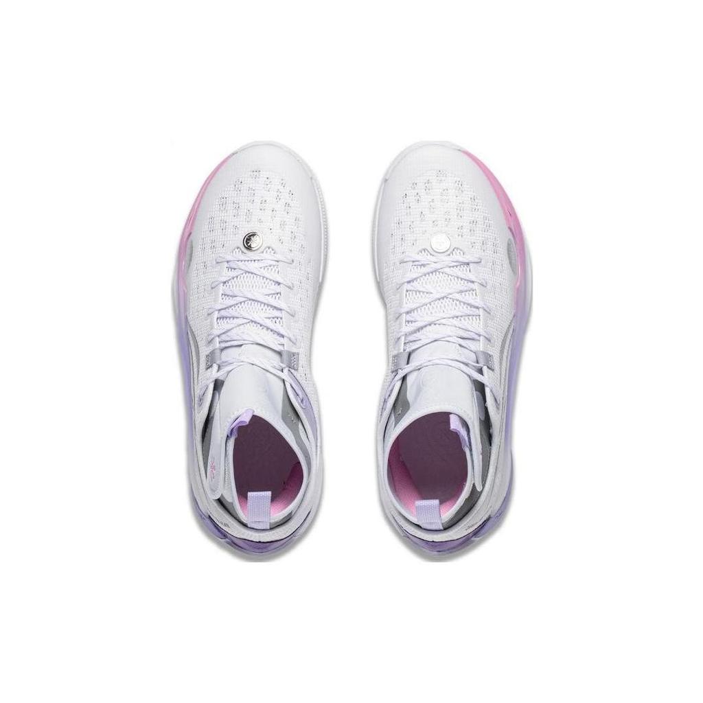 Li Ning 808 2 ULTRA Abrasion Resistant Breathable Mid Top Basketball Shoes Men's White Bad Little Purple ABAT007-1