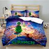 Grin-ch's Festive Adventure 3pcs Bedding Set,Including 1pc Duvet Cover And 2pcs Pillowcases Perfect Gift for Christmas,Ideal for Bedroom, Dormitory