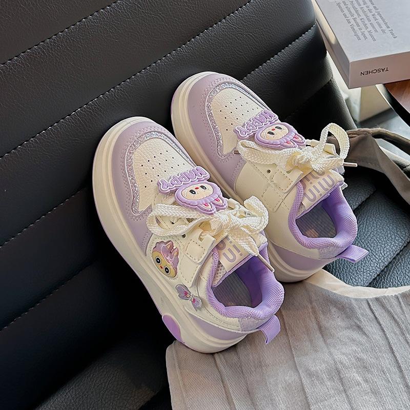 

Girls Casual Sneaker2026Spring new children s white sneakers with soft soles, casual sports shoes for girls 26Inner Length16cm фиолетовый