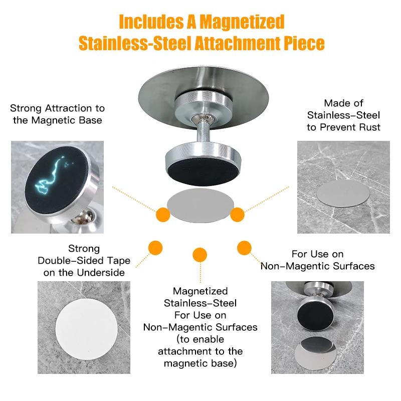 Coffee Extraction Mirror Magnetic Espresso Shot Mirror Stainless Steel 360° Adjustable For Bottomless Portafilter Barista Tools 3